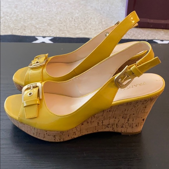franco sarto yellow wedge